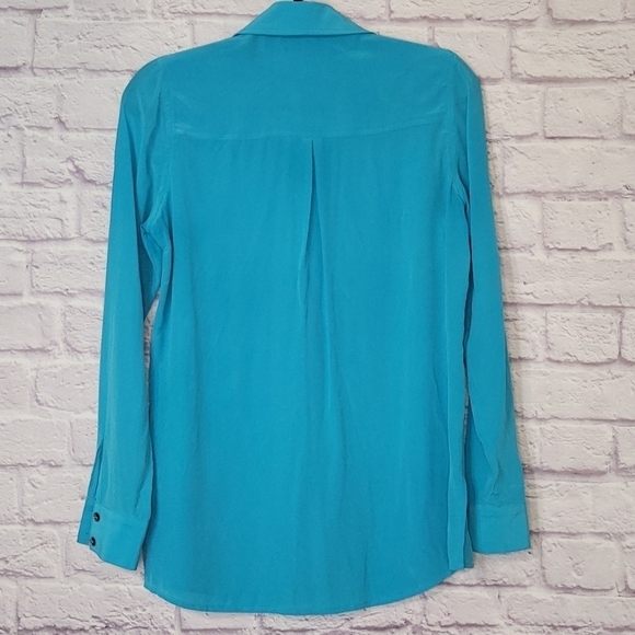 Hunter Bell New York Button Down Silk Top Zipper Pockets XS - Picture 7 of 8